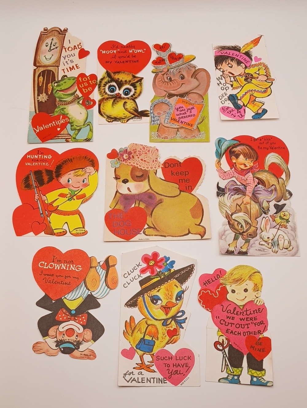 10 Vtg School Valentine Cards
